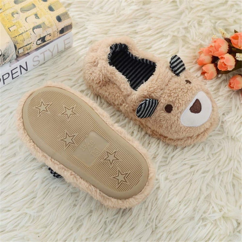 LZSYC Toddler Boys Bear Warm Slippers Indoor US 11-12 - Image 4